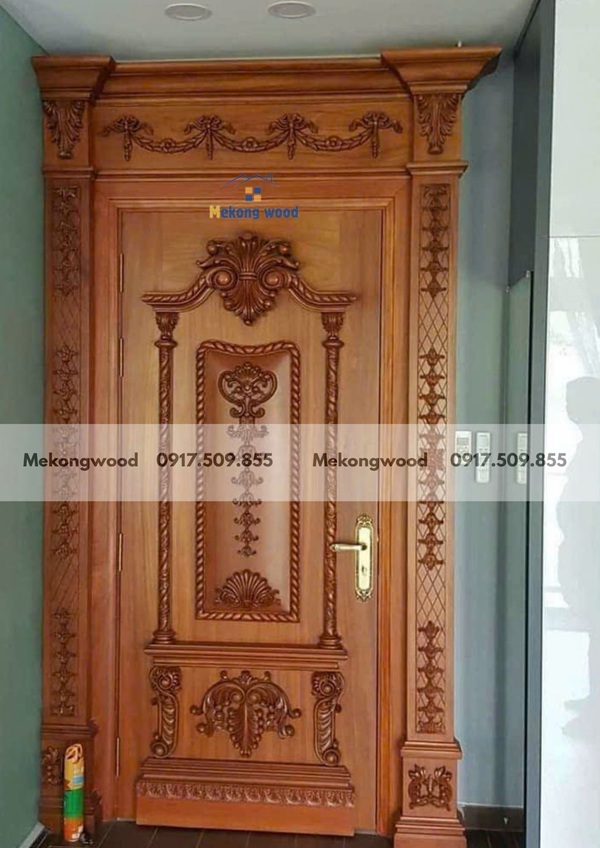 cửa gỗ tự nhiên 1 cánh biệt thự