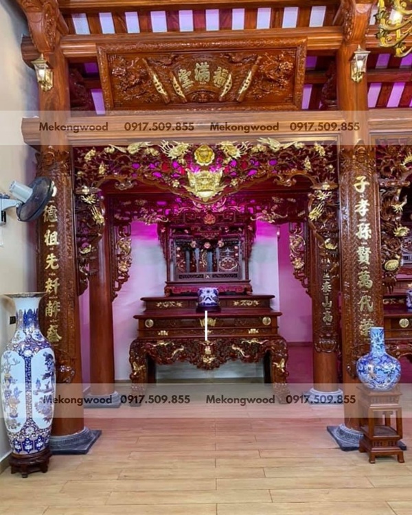 Thiết Kế phòng thờ gia tiên tại mekongwood