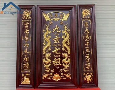 tranh cửu huyền thất tổ bằng gỗ