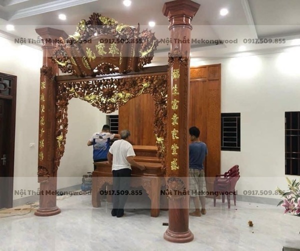 lắp đặt bàn thờ tại mekongwood