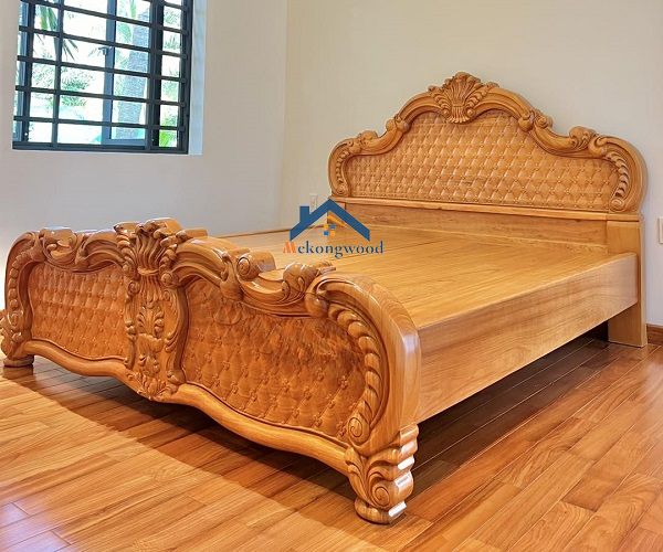 thiết kế giường ngủ gỗ tại mekongwood