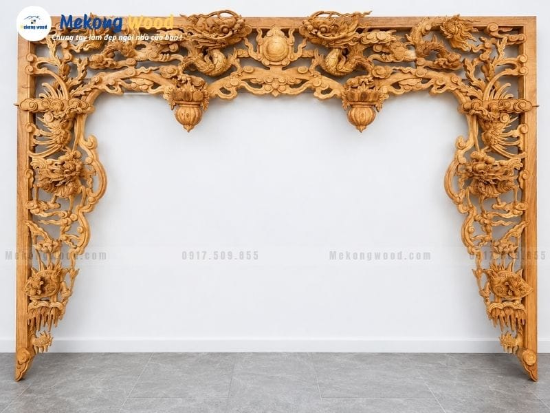Hình ảnh mẫu cửa võng tứ linh truyền thống