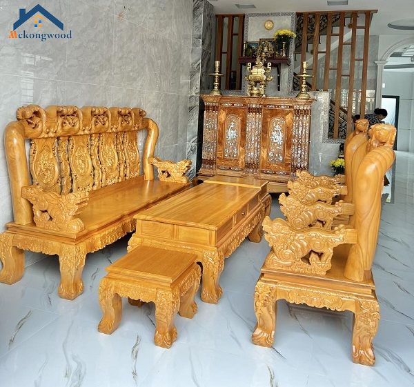mẫu bàn ghế sofa minh đào gỗ gõ đỏ