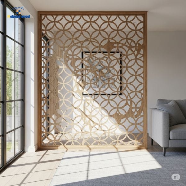 vách ngăn phòng khách cnc