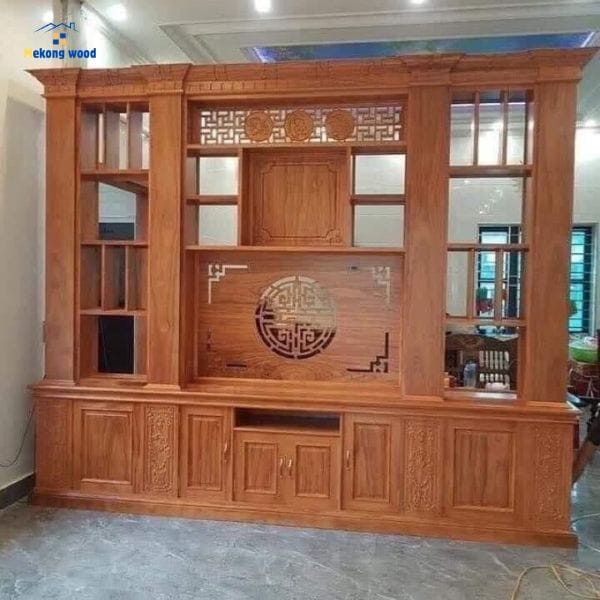 hình ảnh thi công vách ngăn bằng gỗ