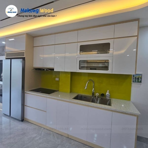 Mẫu tủ bếp chữ i dành cho phòng bếp nhỏ của chung cư và nhà phố