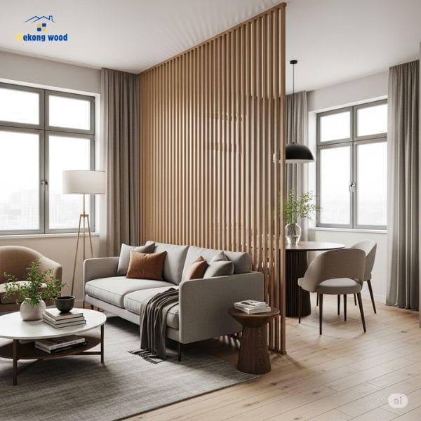 xu hướng thiết kế vách ngăn phòng khách