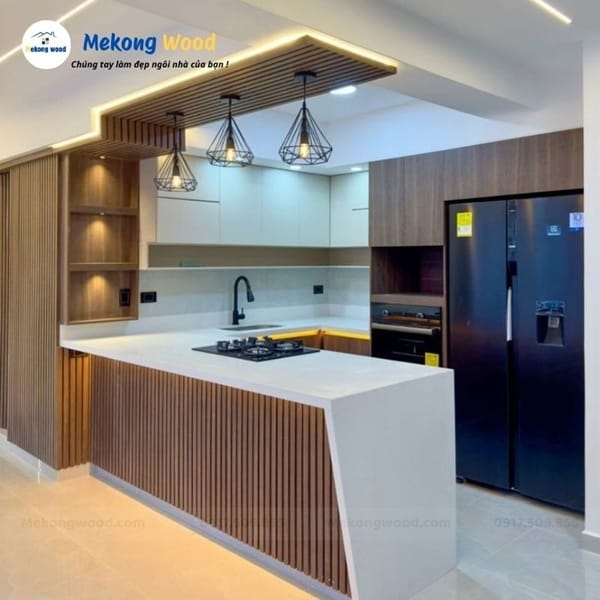 Mẫu thiết kế tủ bếp hiện đại nhỏ gọn