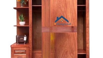 mẫu tủ quần áo cửa lùa gỗ hương