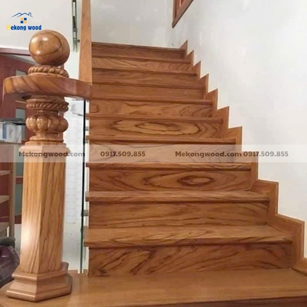 bảng giá cầu thang gỗ gõ đỏ