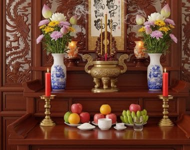 Trang trí bàn thờ gia tiên chuần phong thủy