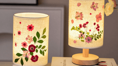đèn để bàn decor với hoa văn thủ công