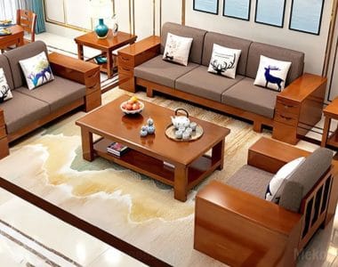 bàn giao bộ bàn ghế sofa gỗ tại cần giuộc tây ninh