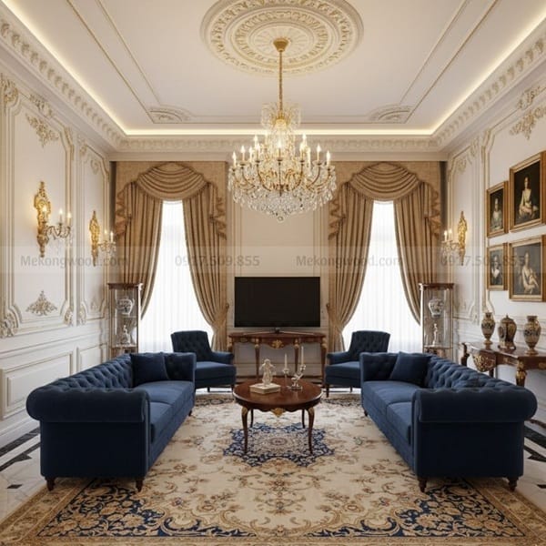 hình ảnh nội thất phòng khách chung cư tân cổ điển