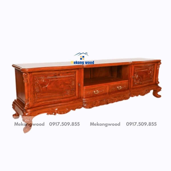 kệ ti vi cổ điển gỗ hương