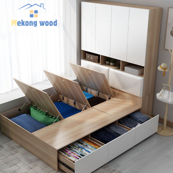 giường ngủ gôc công nghiệp mdf thông minh