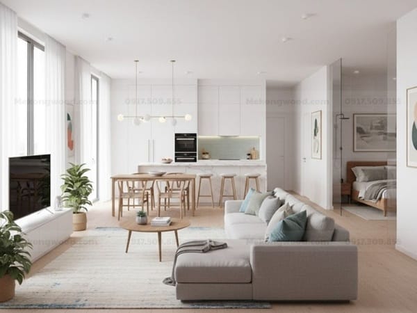 thiết kế nội thất căn hộ chung cư 70m2