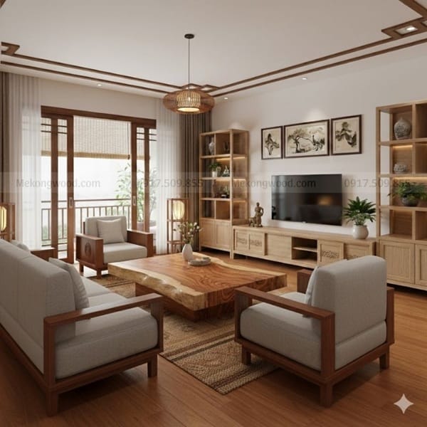 hình ảnh nội thất phòng khách căn hộ chung cư 90m2