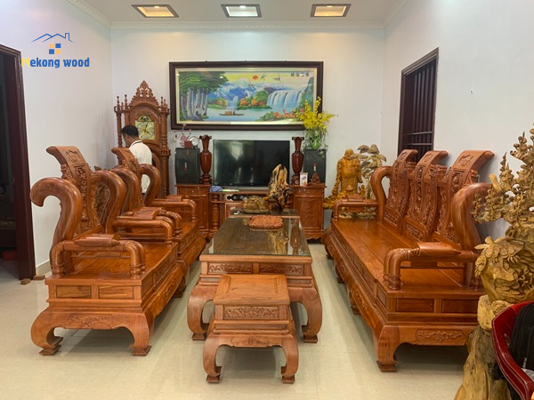 nội thất phòng khách bằng gỗ tự nhiên