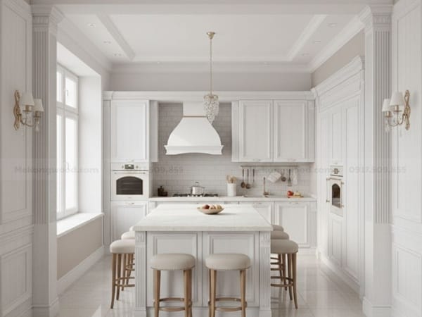 phòng bếp tân cổ điển dành cho chung cư