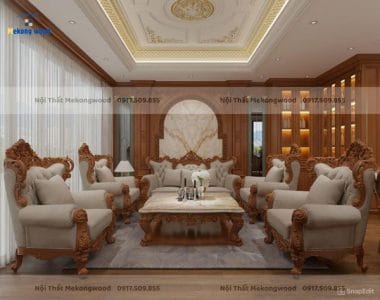 thiết kế thi công nội thất tân cổ điển gỗ đẹp