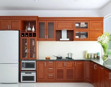tủ bếp chữ L tại Mekongwood