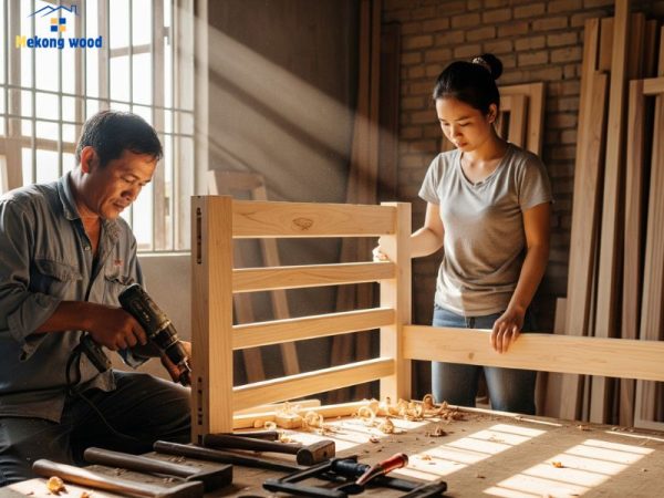 xưởng thi công nội thất mekongwood