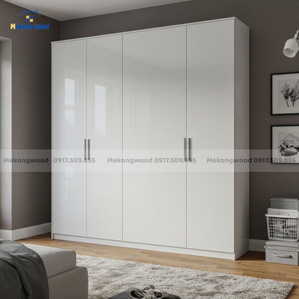 Mẫu tủ quần áo làm bằng ván nhựa