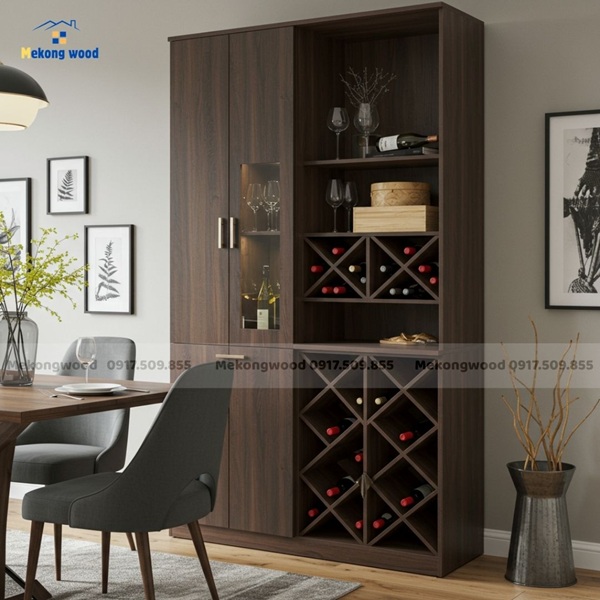 mẫu tủ rượu đẹp hiện đại gỗ mdf
