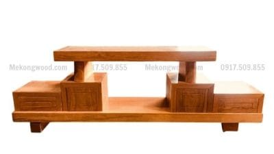kệ ti vi gỗ gõ đỏ nguyên khối