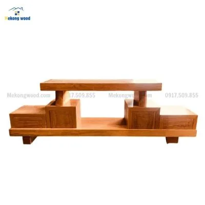 kệ ti vi gỗ gõ đỏ nguyên khối