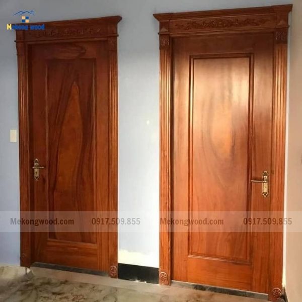 mẫu cửa gỗ 1 cánh tân cổ điển sang trọng
