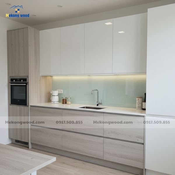 thi công tủ bếp gỗ công nghiệp