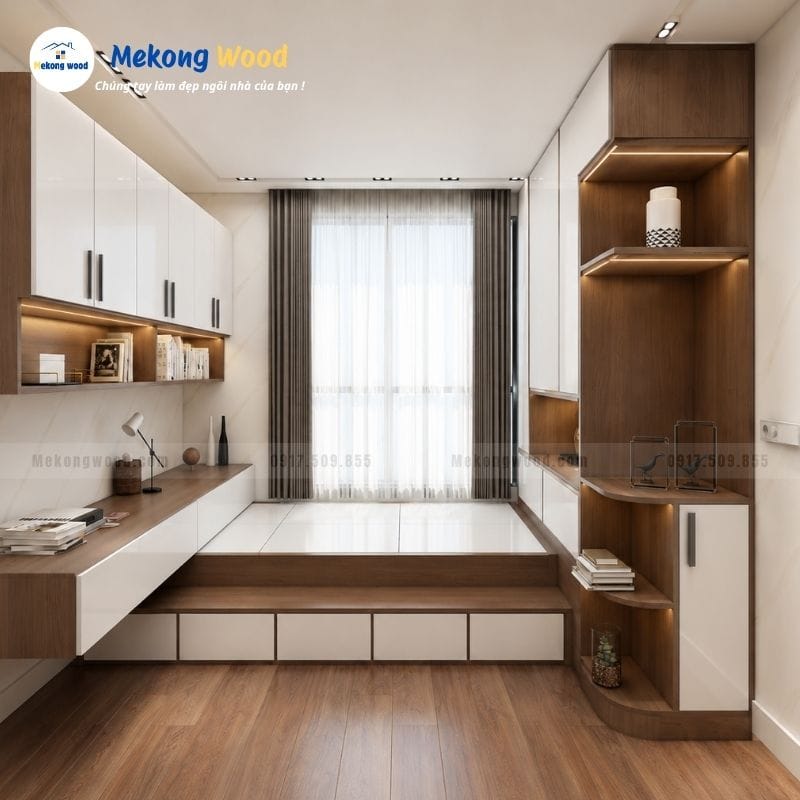 Hình ảnh thiết kế nội thất giường tủ đa năng cho phòng ngủ nhỏ