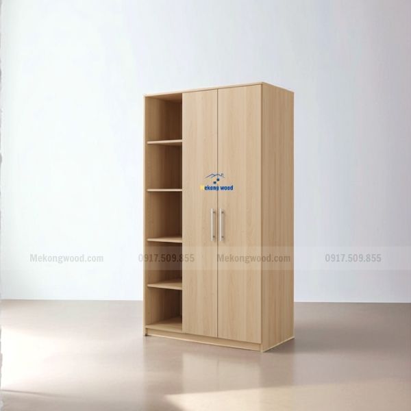 tủ quần áo gỗ công nghiệp 2 cánh 1m27