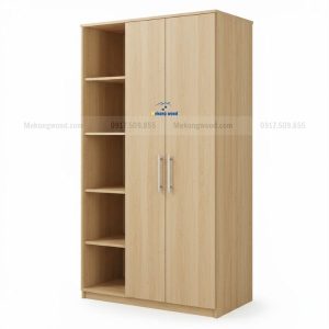 tủ quần áo gỗ cong nghiệp 2 cánh giá rẻ