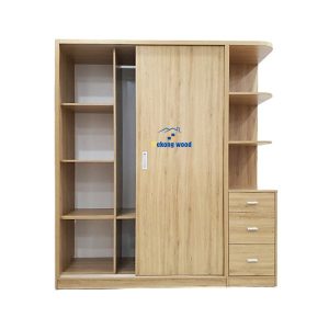 tủ quần áo gỗ công nghiệp 2 cánh kéo ngang