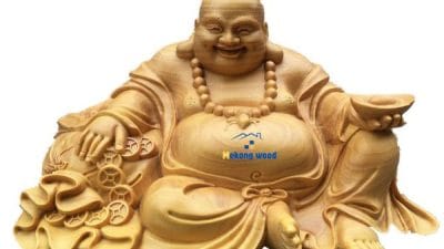 tượng phật di lặc để ô tô và bàn làm việc