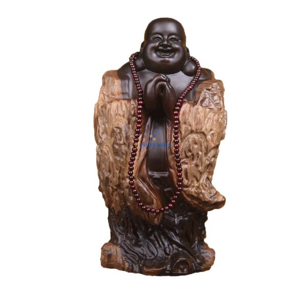 tượng di lặc gỗ đàn hương đen cao 15cm