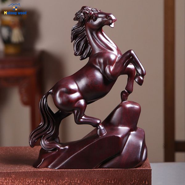 tượng ngựa gỗ đàn hương đen