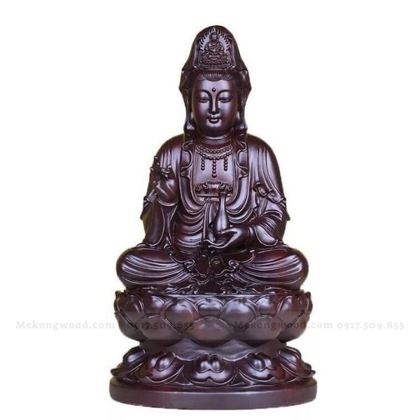 tượng phật bà ngồi đài ngồi đài sen cao 15cm