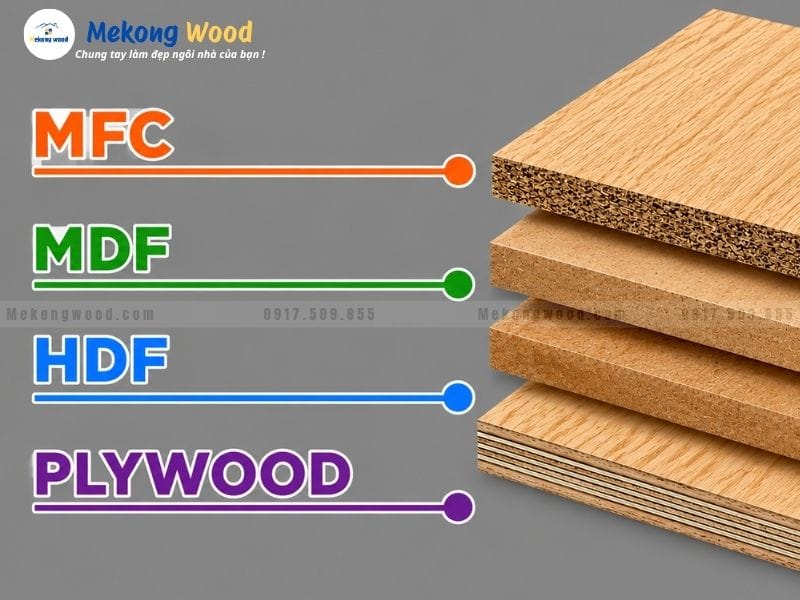 Hình ảnh các loại gỗ công nghiệp phổ biện hiện nay