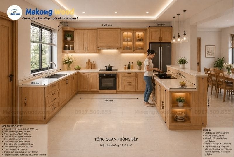 cách bố trí nội thất phòng bếp chuẩn phong thủy