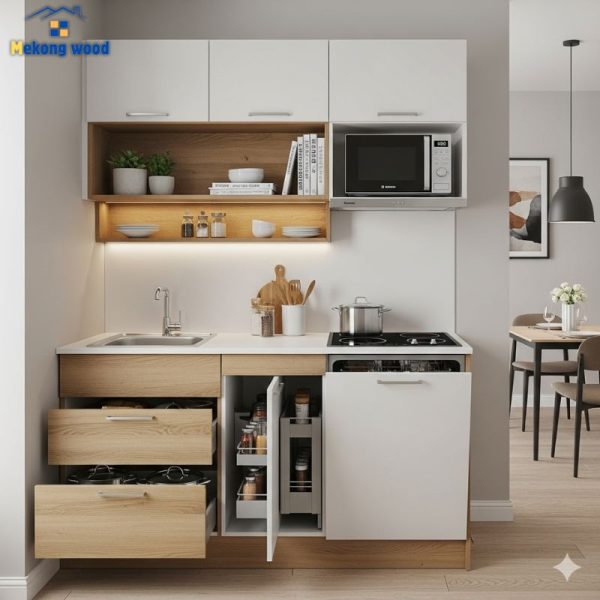 cách chị tủ bếp cho căn hộ nhỏ