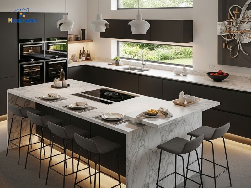 hình ảnh tủ bếp có đảo bếp