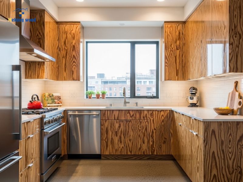 hình ảnh tủ bếp chữ u gỗ