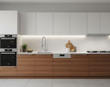 mẫu tủ bếp chữ i sang trọng và hiện đại