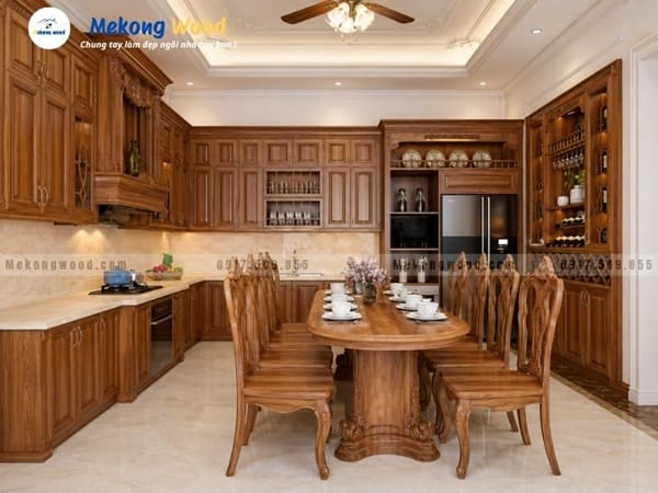 Phong cách thiết kế tủ bếp tân cổ điển cao cấp và sang trọng