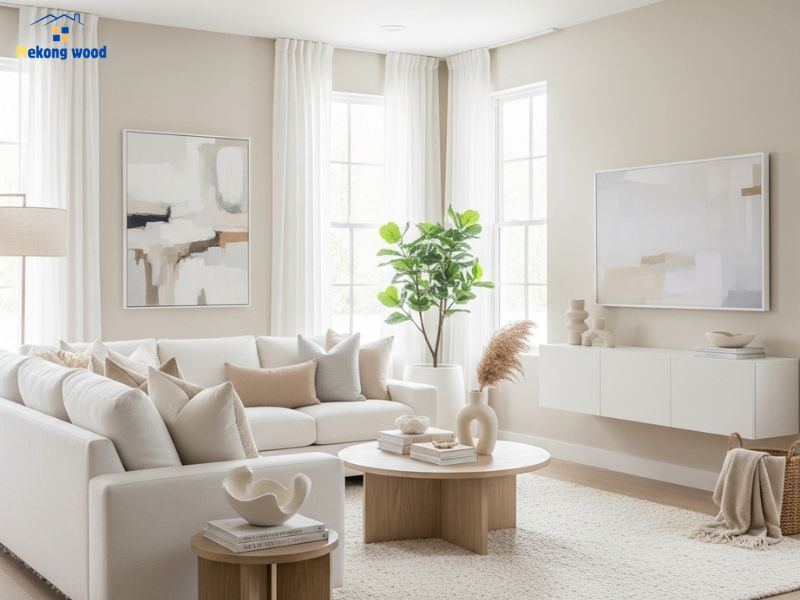 những màu sắc đặc trưng của phòng khách hiện đại