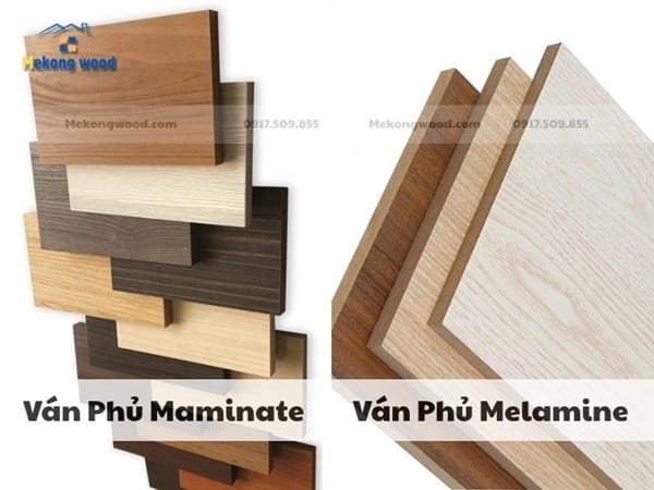 hình ảnh so sánh ván phủ laminate và melamine